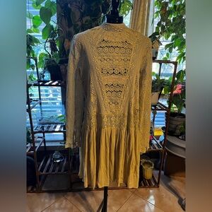 Free People Beige Lace Top